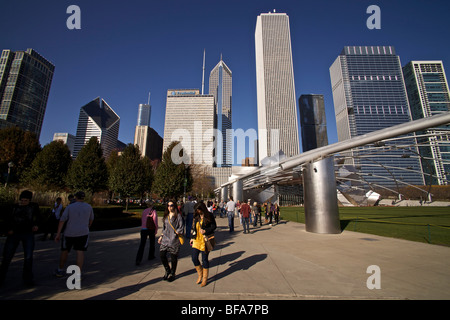 Pritzker Pavilion, Millennium Park, Chicago. Entworfen von Frank Geary. Stockfoto