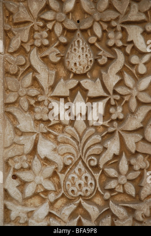 Stuck Arbeit Detail, der Palast von Alhambra, Granada, Andalusien, Spanien Stockfoto