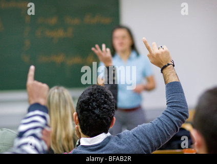 Präventive Dept Beratung in einer Klasse mit einem hohen Maß von Migranten. Berlin, Deutschland Stockfoto