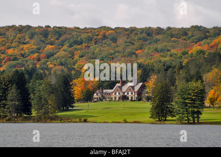 Verwaltungsgebäude, Red House Lake, Allegany State Park, New York Stockfoto