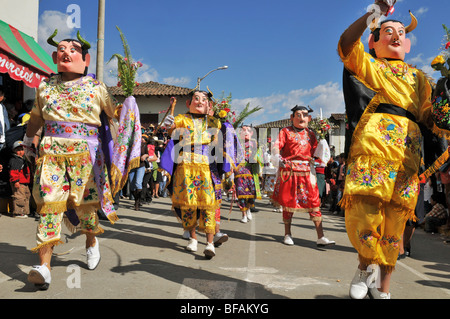 Peruanische Folklore Tanz "Los Diablos" erklärte kürzlich nationale Kulturschatz von Peru Stockfoto