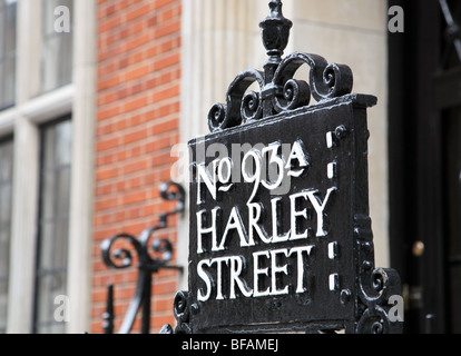 Melden Sie sich an Harley Street, London W1 Stockfoto