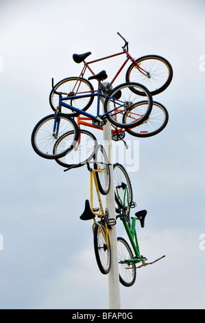 Fahrrad-Denkmal entlang Highway 17 Trans Canada Lake Superior Circle Tour Ontario Kanada Stockfoto