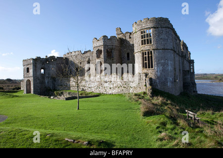 Carew Castle Pembrokeshire, Wales Stockfoto