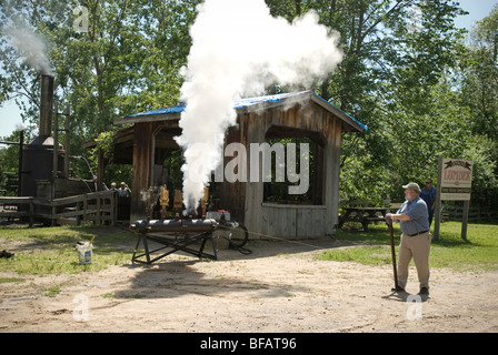 Huckleberry Railroad und Kreuzung Dorf, Flint, Michigan, Vereinigte Staaten von Amerika Stockfoto