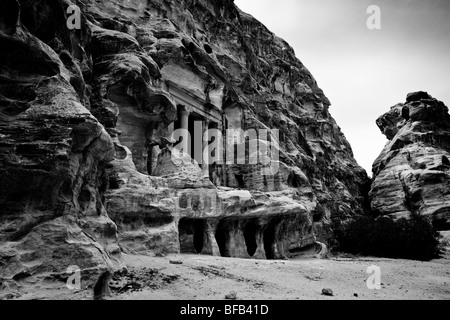 Großen Fassade in Al-Beidha, Little Petra, Jordanien Stockfoto