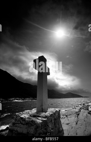 Steinkreuz im Nationalpark Mljet, Kroatien Stockfoto