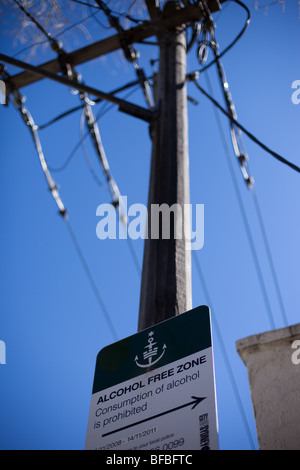 Alkohol-freie Zone-Zeichen in Surry Hills, Sydney, Australien Stockfoto