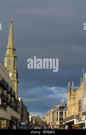 Clock Tower und High Street. Inverness. Highland Region. Schottland. UK Stockfoto