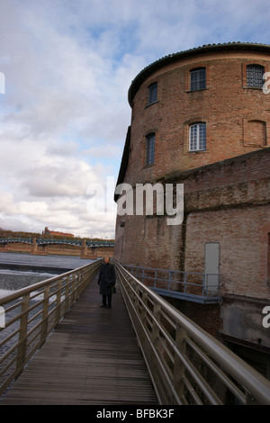 Alten Stadtmauern, Hopital De La Grave, Fluss Garonne, Toulouse, Haute-Garonne, Midi - Pyréneés, Occitanie, Frankreich Stockfoto