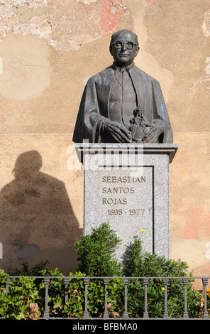 Sebastián Santos Rojas 1895-1977Statue in Higuera De La Sierra Huelva Spanien Büste Stockfoto