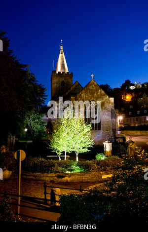 Holy Trinity Church Bradford on Avon in der Nacht Stockfoto