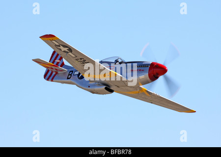 P - 51D Mustang in Aktion bei den 2009 Reno National Championship Air Races Stockfoto