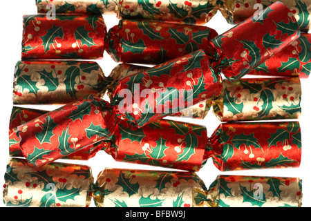Haufen von Christmas Cracker Stockfoto