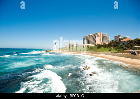 Umhlanga Rocks Leuchtturm. In der Nähe von Durban, Südafrika. Stockfoto