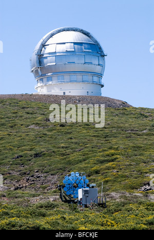 Observatorio Astrofisico, astronomisches Observatorium auf dem Roque de Los Muchachos, La Palma, Kanarische Inseln, Spanien, Europa. Stockfoto