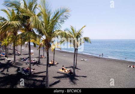 Der Strand von Puerto Naos, La Palma, Kanarische Inseln, Spanien, Europa. Stockfoto