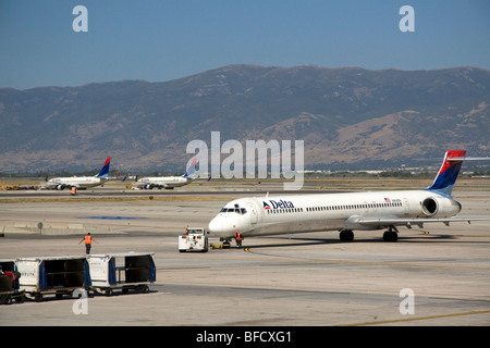Delta Air Lines Hub am Salt Lake City International Airport in Salt Lake City, Utah, USA. Stockfoto