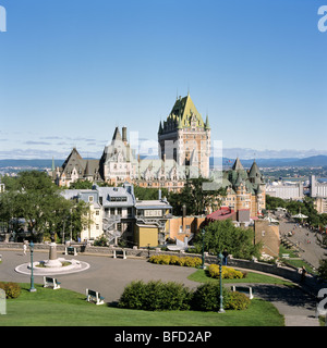Blick auf Fairmont Le Château Frontenac in Old Québec City Stockfoto