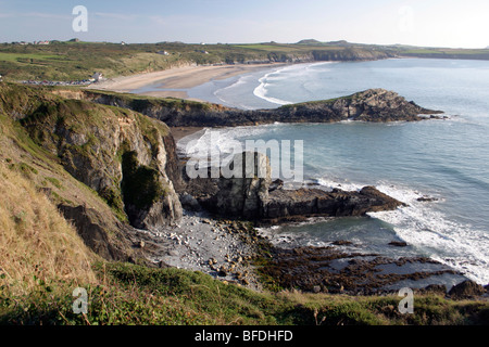 Whitesands Bay wurde als die besten Surf-Strand in Pembrokeshire und eines der besten Strände in der Welt beschrieben. Stockfoto