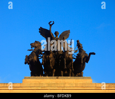 Statue am Wellington Arch Hyde Park Corner, London, England, UK. Stockfoto