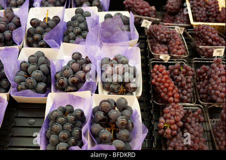 Japanische Trauben für den Verkauf in einem Supermarkt in Japan im August, Kawasaki, Japan. Stockfoto