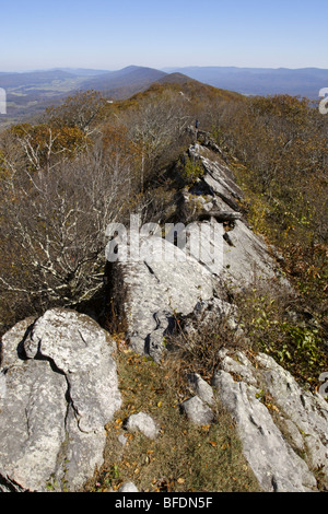 Ansicht von hängenden Felsen Raptor Observatorium Stockfoto