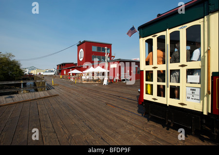 Am Flussufer Trolley Astoria Oregon USA Stockfoto