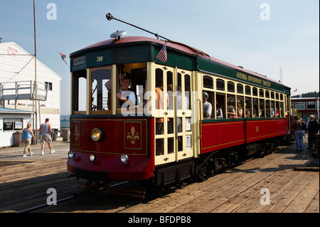 Am Flussufer Trolley Astoria Oregon USA Stockfoto