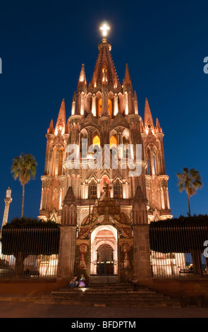 La Parroquia, Kirche St. Michael der Erzengel, San Miguel de Allende, Mexiko. Stockfoto