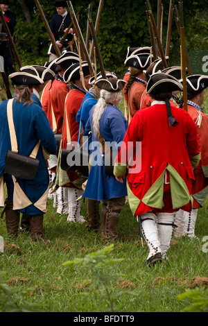 Fort Loudon Franzosen- und Indianerkrieg Reenactment. Stockfoto