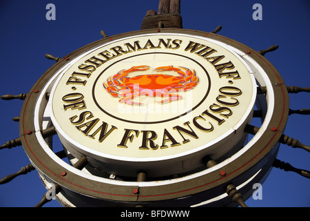 Fishermans Wharf Schild in San Francisco, USA Stockfoto