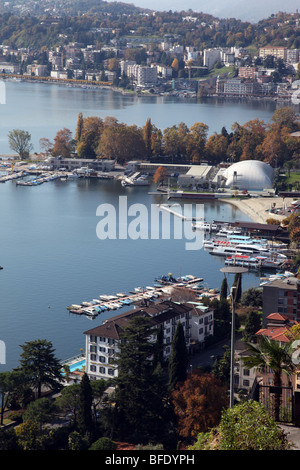 Gesehen von der Seilbahnstation auf dem Monte Bre Lugano Stockfoto