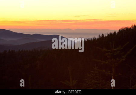 Nach Sonnenuntergang, Clingman der Kuppel, große Smoky Mountains National Park, Tennessee Stockfoto