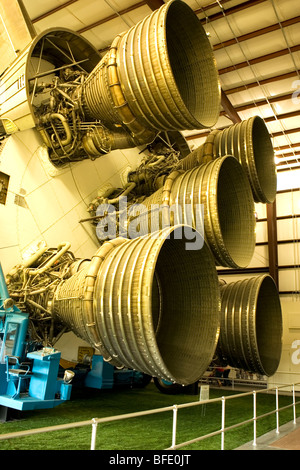 Die statischen Displays von Raketen auf das Johnson Space Center in Houston, TX Stockfoto