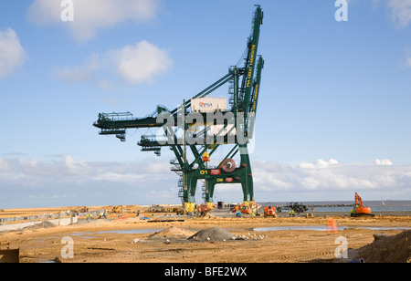 Great Yarmouth Außenhafen Bau Projekt, November 2009, Norfolk, England Stockfoto