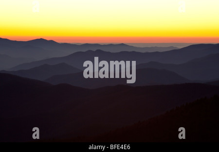 Nach Sonnenuntergang, Clingman der Kuppel, große Smoky Mountains National Park, Tennessee Stockfoto