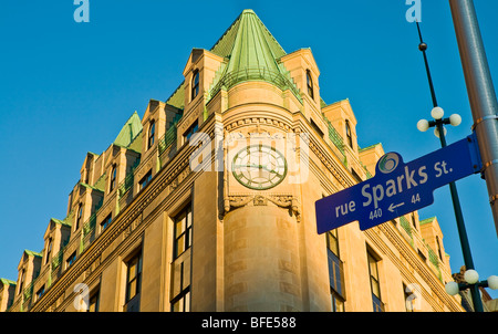 Historisches Bürogebäude an der Ecke der Elgin und Funken in Ottawa, Ontario, Kanada Stockfoto