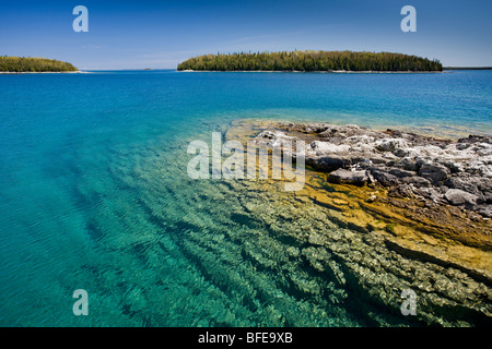 Kleine Insel in der Fathom Five National Marine Park, Lake Huron, Ontario, Kanada Stockfoto
