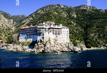 Grigoriou, griechisch-orthodoxe Kloster auf dem Berg Athos, Chalkidiki Halbinsel, Griechenland Stockfoto