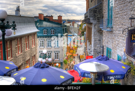 Rue Petit Champlain, Quebec Stadt, Quebec, Kanada Stockfoto