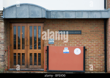 Flut Schutzmaßnahmen beim Bau auf South Quay, King's Lynn, Norfolk, England Stockfoto