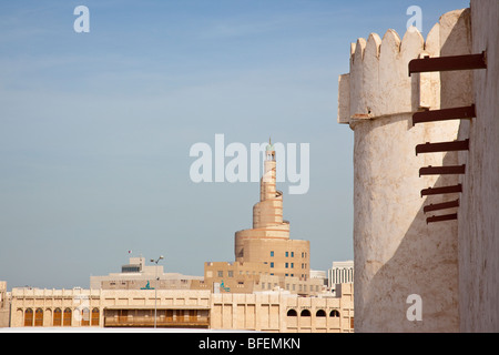 Ad-Dawhah, Doha Fort Minarett der FANAR Islamisches Kulturzentrum Qatar in Doha Katar Stockfoto