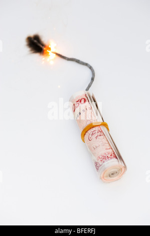 Explodierende Geld-Konzept Stockfoto