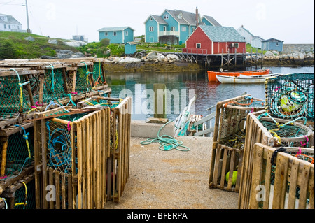 Hummerfallen, Peggys Cove, Nova Scotia, Kanada Stockfoto