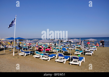 Strand Blick, Larnaka, Bezirk Larnaka, Zypern Stockfoto