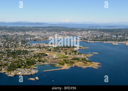 Luftaufnahme des Victoria Harbour, Victoria, Vancouver Island, British Columbia, Kanada. Stockfoto