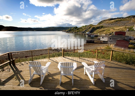 Gartenmöbel, Gover House, Artisan Inn, Trinity, Neufundland, Kanada Stockfoto