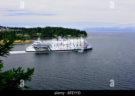 BC Ferry, Coastal Renaissance Segeln aus Departure Bay vorbei Newcastle Island in Nanaimo BC. Stockfoto