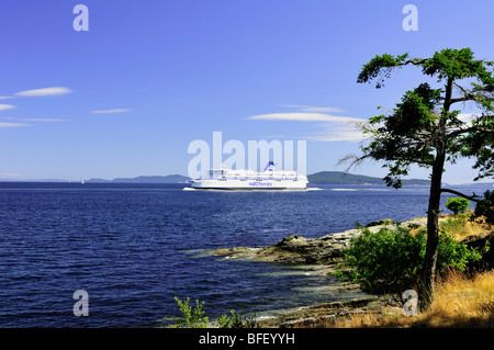 BC Ferry, "Spirit of Vancouver Island", vorbei an Ruckle Provincial Park auf Salt Spring Island Stockfoto